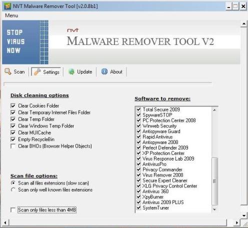 strumento di rimozione malware nvt